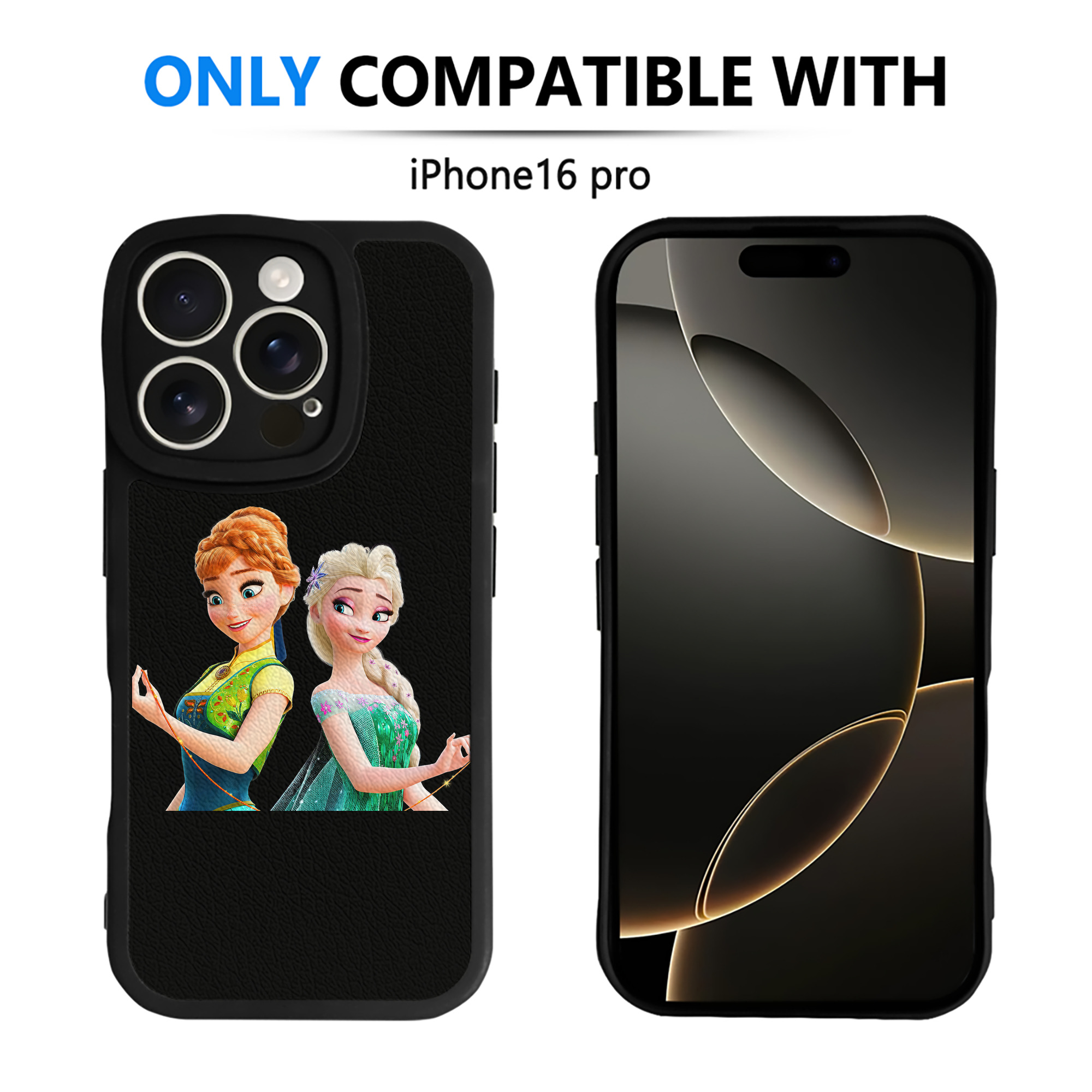 （画像用） アナと雪の女王 アンナ エルサ Frozen Anna Elsa 【iPhone 16シリーズ対応】シリコンスマホケース（レザー調） 材質：シリコン